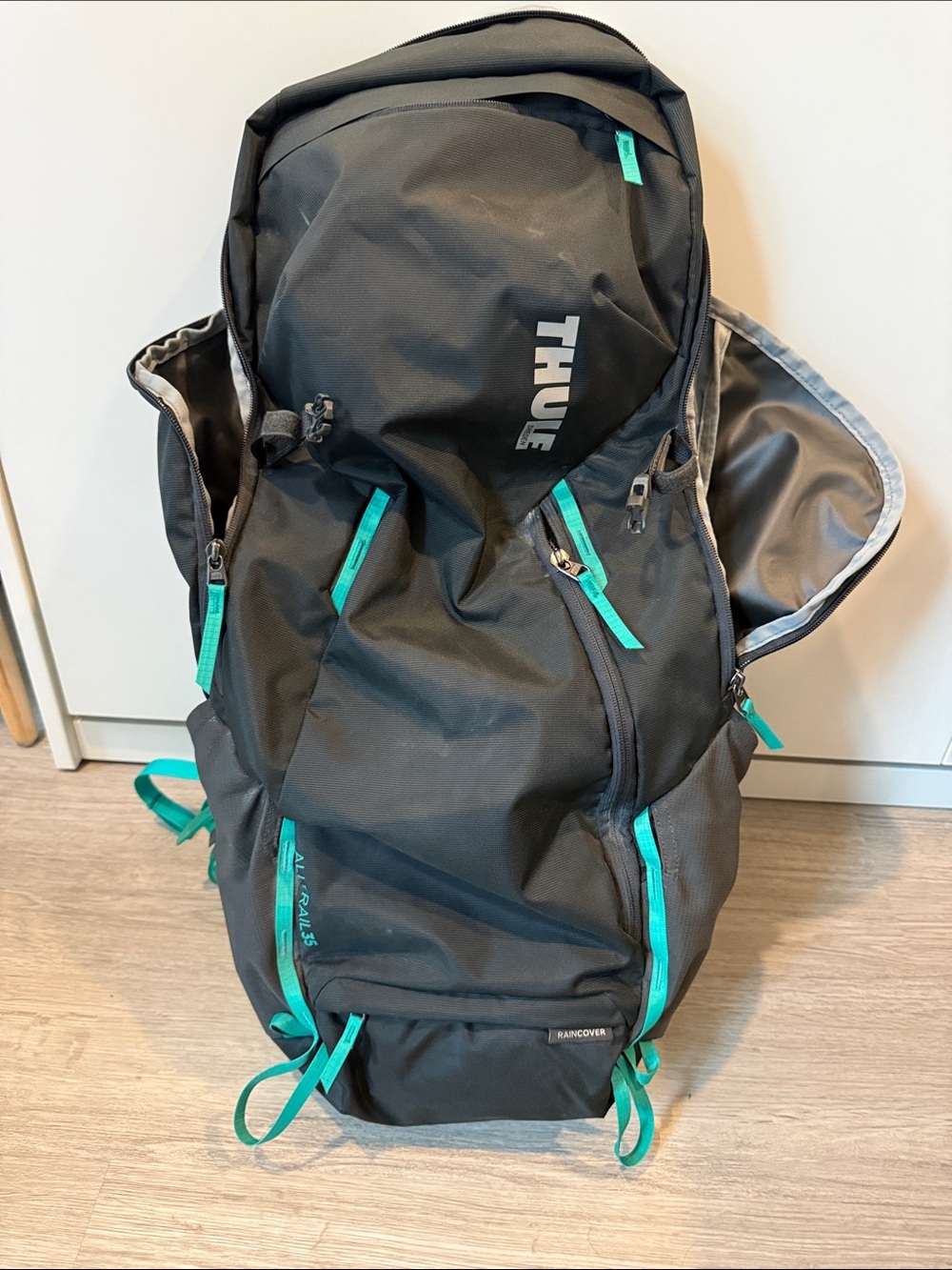 Thule Black Backpack with Teal Accents – Women's Hiking Pack